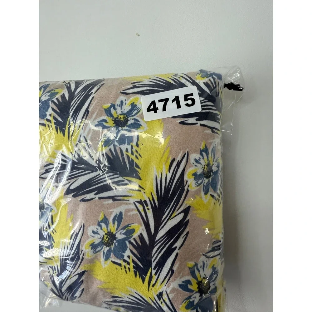 J.Crew Women Yellow Navy Tropical Floral Palm Leaf Lined Sheath Dress Size 6 - Picture 8 of 8